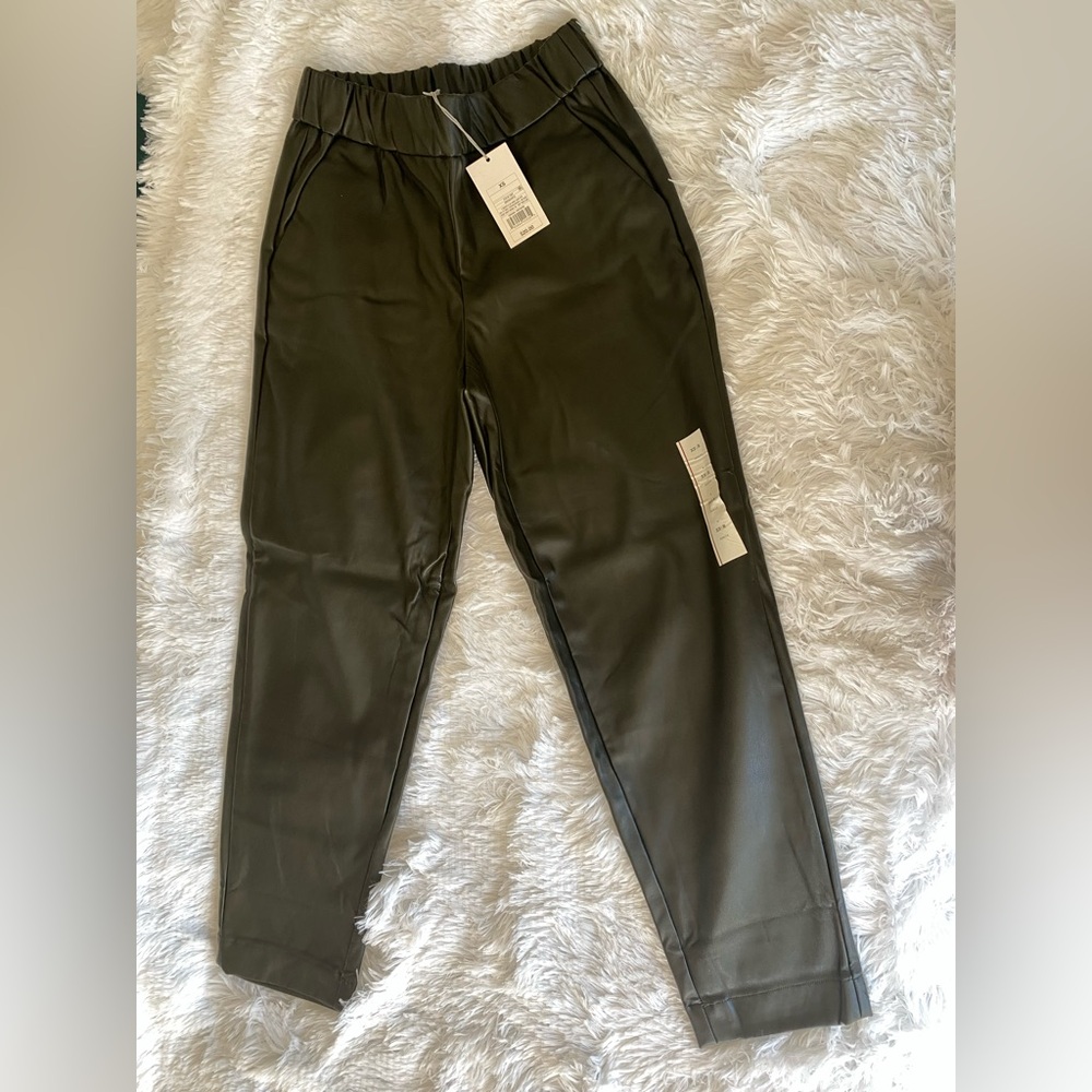 Target Green Leather Comfortable Joggers